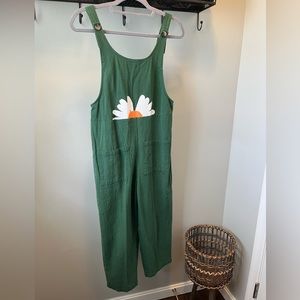Green cropped overalls by Achioowa small